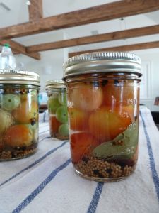 pickled green cherry tomatoes