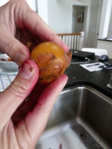 removing skins from boiled beets