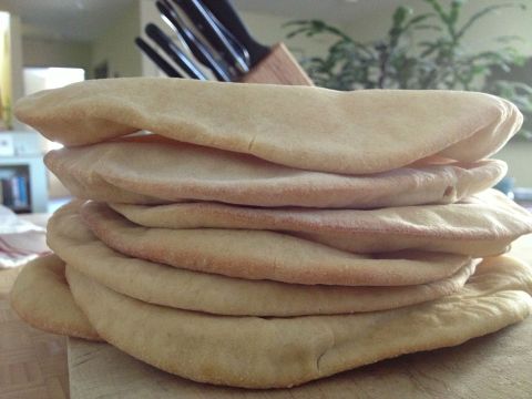 stacked pita breads